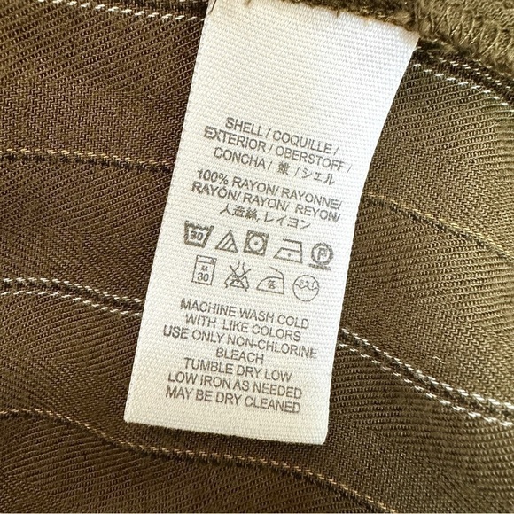 Free People Olive Green Button Sleeve Top Open Back Size XS - Picture 6 of 6